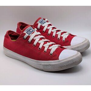 Converse Chuck Taylor All Star II Mens 7.5 Women's 9.5 Red Shoes Sneakers Low Ox
